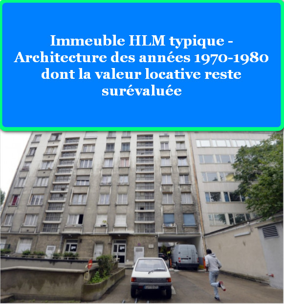 Immeuble HLM typique - Architecture des années 1970-1980 dont la valeur locative reste surévaluée
