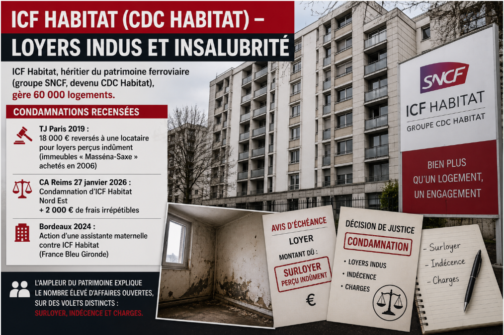 ICF HABITAT ( CDC HABITAT ) LOYERS INDUS ET INSALUBRITE